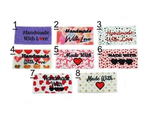 Made and Handmade with love Sew On Clothing Garment Tags Labels 40 x 25mm - Picture 1 of 1