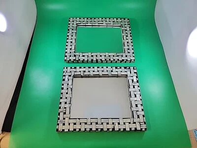 Mother of Pearl Inlay Rectangle Frame Mirror 12" x 10" Decorative Wall Decor - Image 1 of 4