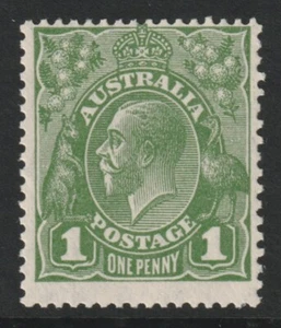 Australia - 1 Penny Green KGV MH SM Wmk Die II (Ref: 245) - Picture 1 of 3