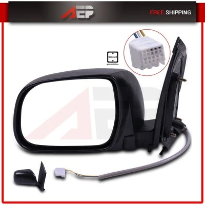 Driver Left Power Function Black Side View Mirror For 2004-2010 Toyota Sienna - Image 1 of 4