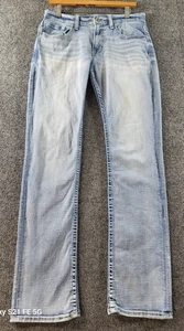 BKE Jake Straight Denim Jeans Herren 32x34 blau helle Waschung Whiskering Stretch - Bild 1 von 14