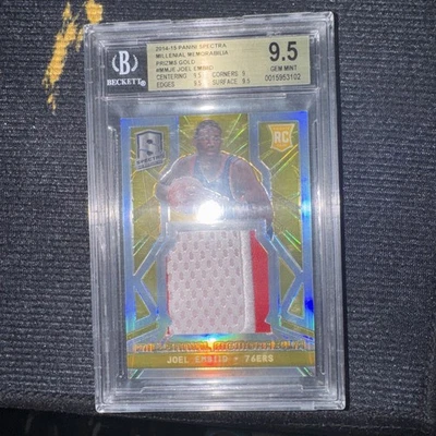 2014-15 Panini Spectra Basketball JOEL EMBIID RC Gold Patch /10 SSP Prizm   - Image 1 of 2