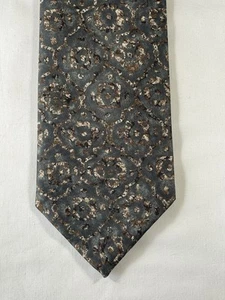 Corbata de seda vintage años 90 St Michael - estampado retro años 90 - tonos verde/oro/bronce - Imagen 1 de 4