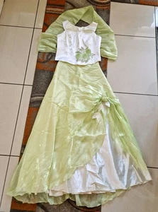 Womens Long Pale Green/White 3 Pieces Wedding Prom Ball Gown Dress 14/42 - Picture 1 of 10