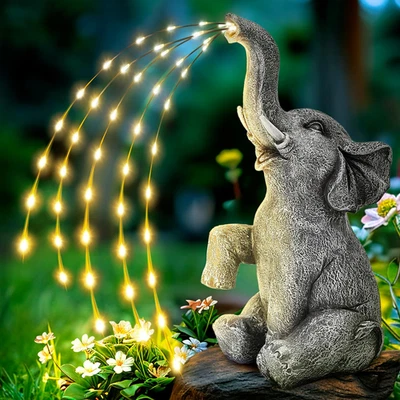 GIGALUMI Solar Garden Decor Upgraded Elephant Statues Outdoor, Birthday Gifts fo - Image 1 of 4