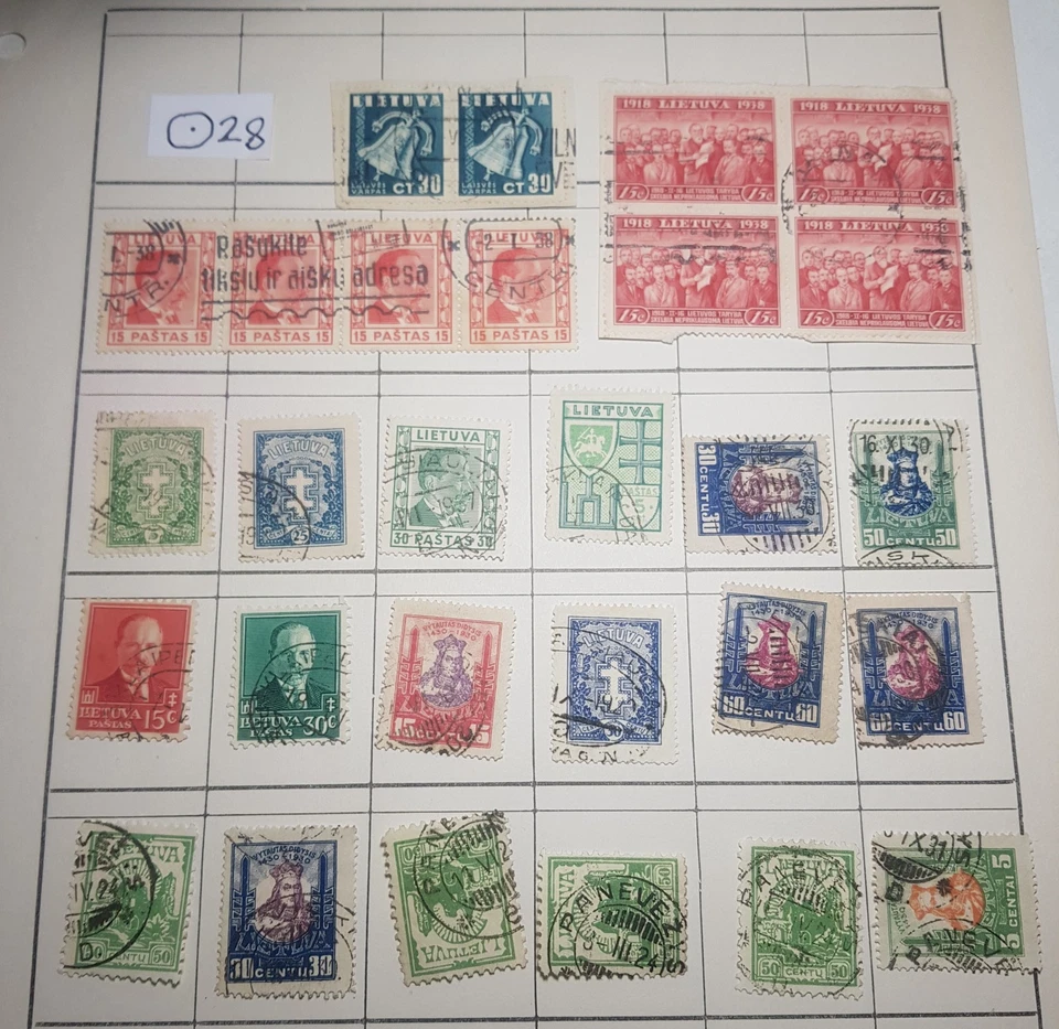 28 sellos usados Lituania Lietuva años 30 ENVÍO INTERNACIONAL GRATUITO Foto 1 de 1