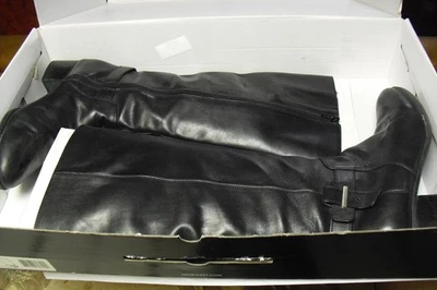 Botas hasta la rodilla de cuero negras Nine West NW7Villiger para mujer cremallera completa 8,5 Foto 1 de 4