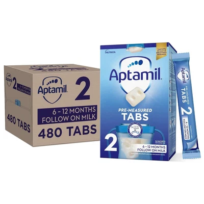 96 x 24g Aptamil Pre-measured Tabs 2 Follow On Baby Milk 6-12 Months Formula - Image 1 of 4