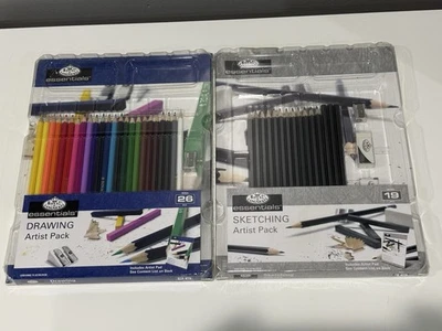 NOVO Royal Langnickel Essentials Pacotes de Desenho e Desenho Artista 45 Peças no Total - Imagem 1 de 4