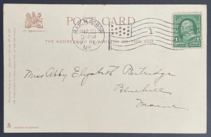 Bar Harbor, Maine Post Card, mailed Mar 30, 1907, addressed to Bluehill, ME - Picture 1 of 2