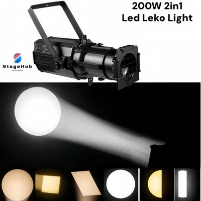 200W Cool/Warm White LED Ellipsoidal Spotlight Leko Studio DMX512 Profile Light - Image 1 of 4