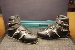 Vintage Nordica ? Leder Down Hill Skischuhe Herren Gr. 7 Chalet Lodge Deko - Bild 1 von 19