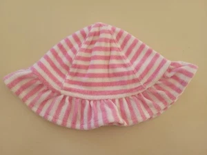 Baby Infant Girls pink Stripe Terry sun bucket hat beach pool One Size - Picture 1 of 1