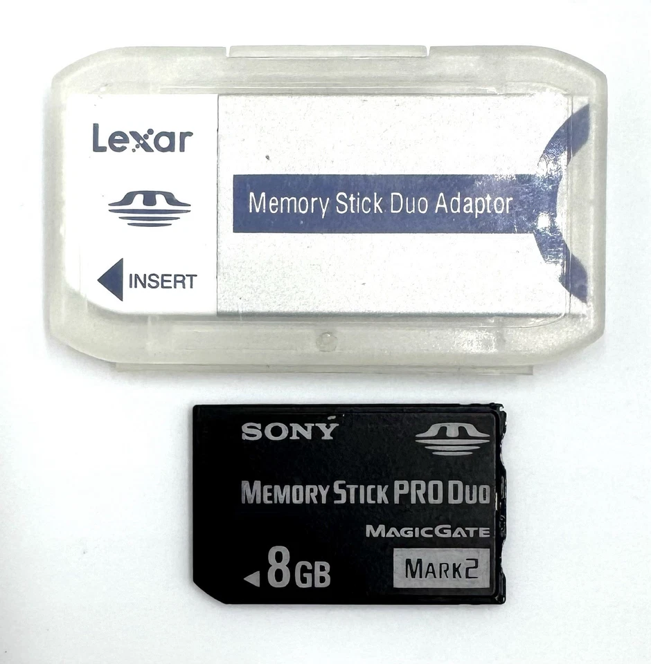 Sony 8GB Memory Stick Pro Duo + Lexar Memory Stick Duo Adapter - Tested - Image 1 of 3