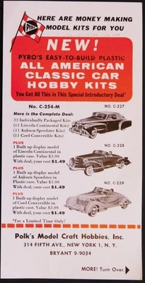 Vintage Flier Pyro Model Kits Cord Auburn Lincoln Continental Nantucket Bk9-1 - Image 1 of 2