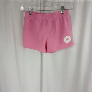 Converse Chuck Patch Shorts Elastic Waist Pull On Pink White Logo Girls Size L - Picture 1 of 13