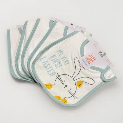 Babero 'My First Easter' - Just One You by Carter's Blanco, NUEVO, lote de 5 paquetes Foto 1 de 2