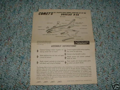 Comet Model Kit# PL20 Douglas B-66  Instructions  A. - Image 1 of 1
