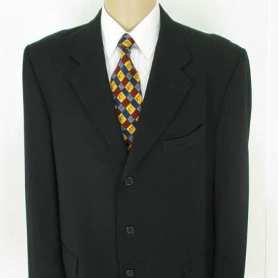 44 L (45) Manzini Uomo Black Wool Mens Italian Tuxedo Jacket Sport Coat Blazer Foto 1 de 4