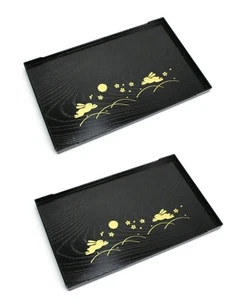 2er Pack Bunny 10x6,25 Zoll Kunststoff Lackiert Tee Sake Sushi Serviertabletts 2940x2 - Bild 1 von 9