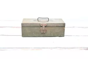 Vintage Union Tackle Box Allzweckkiste Union Werkzeugkiste grün Industrial Metall Hocker - Bild 1 von 11