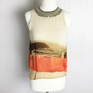 Anthropologie Blank London High Desert Shell Sleeveless Woman’s Top Size XS - Picture 1 of 6