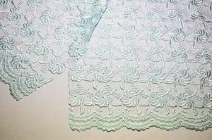 Unotrim 51" Floral Tulle Embroidery Lace Net Fabric Brown Lilac Black by yard - Picture 1 of 10