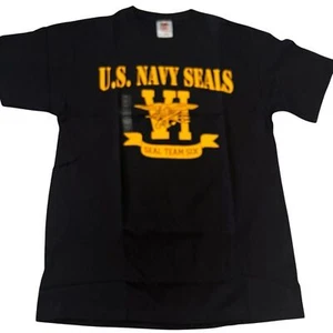 New U.S. Navy Seals Black T-Shirt Medium Seal Team Six 100% Cotton Military - Picture 1 of 7