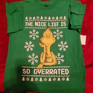Dr. Seuss The Grinch The Nice List is So Overrated Green T-Shirt 2XL - Picture 1 of 1