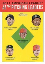2012 Topps Heritage #8 Justin Verlander/CC Sabathia/Jered Weaver/Gio Gonzalez/Da