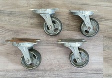 4 retro Loft Lenkrolle antik Vintage Möbelrolle Schwerlastrolle Palettenbau Rad