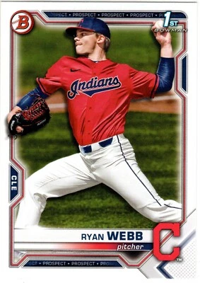 Ryan Webb Cleveland Guardians 2021 Bowman Draft 1st Bowman - Image 1 of 2