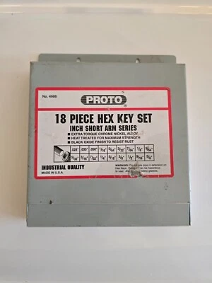 PROTO 18 piece short arm series Hex Key Set SAE - Made in USA - Image 1 of 2