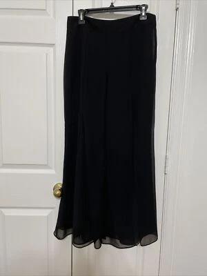 Wide Leg Chifon Cocktail Skirt Pants Cartise Brand. Side Zipper, Size 8. Black, - Image 1 of 4