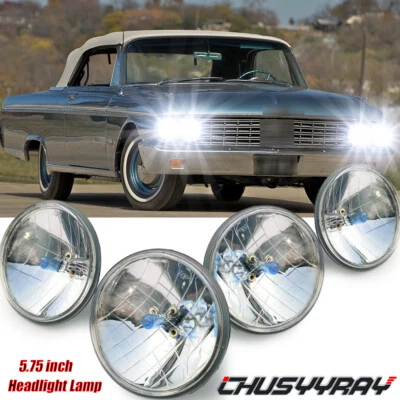 5.75英寸5-4/3英寸圆形大灯适用于福特银河500 1962-1974高低光束 — 第 1/4 张图片