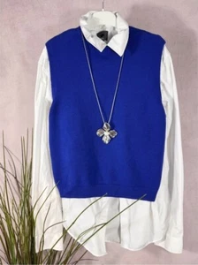 NEU kurzer Strick PULLUNDER ärmelloser Pullover royalblau 36 38 40 - Bild 1 von 3