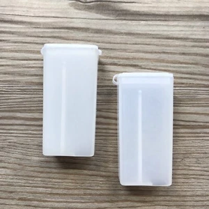 Tupperware 80's Vintage Toothbrush Covers, Protectors,Holders Clear, Two - Picture 1 of 9