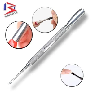 Herramienta de arte en uñas empujador de piel de cutícula removedor de manicura raspador doble acero inoxidable - Imagen 1 de 4
