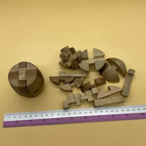 3D Timber Toy Wood Puzzles Barrel & Ball Types Vintage Japan Japanese Skill - Imagen 1 de 9