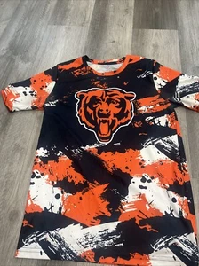 Youth Chicago Bears Navy/Orange Cross Pattern T-Shirt large 14/16 - Picture 1 of 4