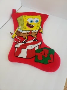 Medias de Navidad Bob Esponja 17" Kurt S. Adler Etiquetas Nuevas De Colección - Imagen 1 de 5