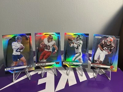 2024 Silver Prizm Football lot: Austin Ekeler+Amari Cooper+Wesley Walker+DJ Jame - Image 1 of 4