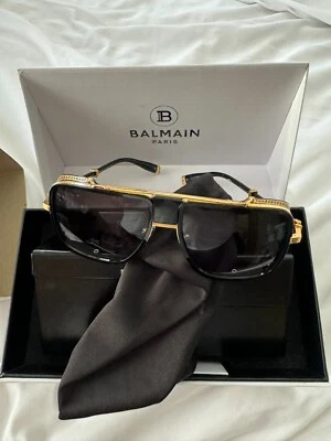 Gafas de sol BALMAIN BPS-104D O.R. Negro Dorado Bone Unisex Edición Limitada Foto 1 de 4
