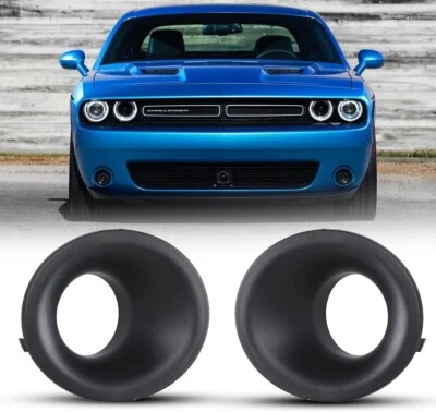 Pair Fog Light Front Bumper Lamp Bezel Cover Kit For 2015-2022 Dodge Challenger - Image 1 of 4