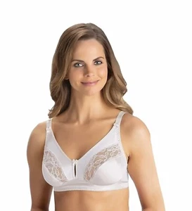 Instant Shaping by Plusform Tricot With Lace Keyhole Bra White Size 34B - Picture 1 of 10