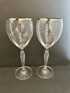 Royal Doulton Dawn Platinum Optic Wine Glasses, Set Of 2 - Picture 1 of 10