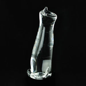 Vintage Steuben Crystal Heritage Cat Figurine 8102 - Picture 1 of 6