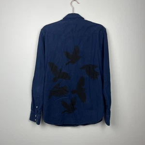 Lucky Brand X Solstice Handmade Small Pearl Snap Bird Print Shirt - Picture 1 of 9