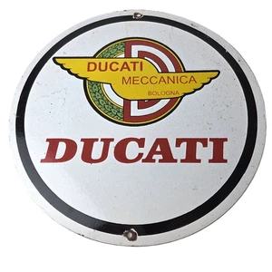 Insegna Ducati Vintage - Servizio Concessionaria Moto Pompa Benzina Auto Insegna Porcellana - Foto 1 di 14