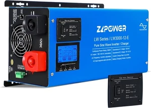 ZLPOWER 3000 WATT LOW FREQUENCY PURE SINE INVERTER CHARGER 12 VDC to 120 VAC - Picture 1 of 18